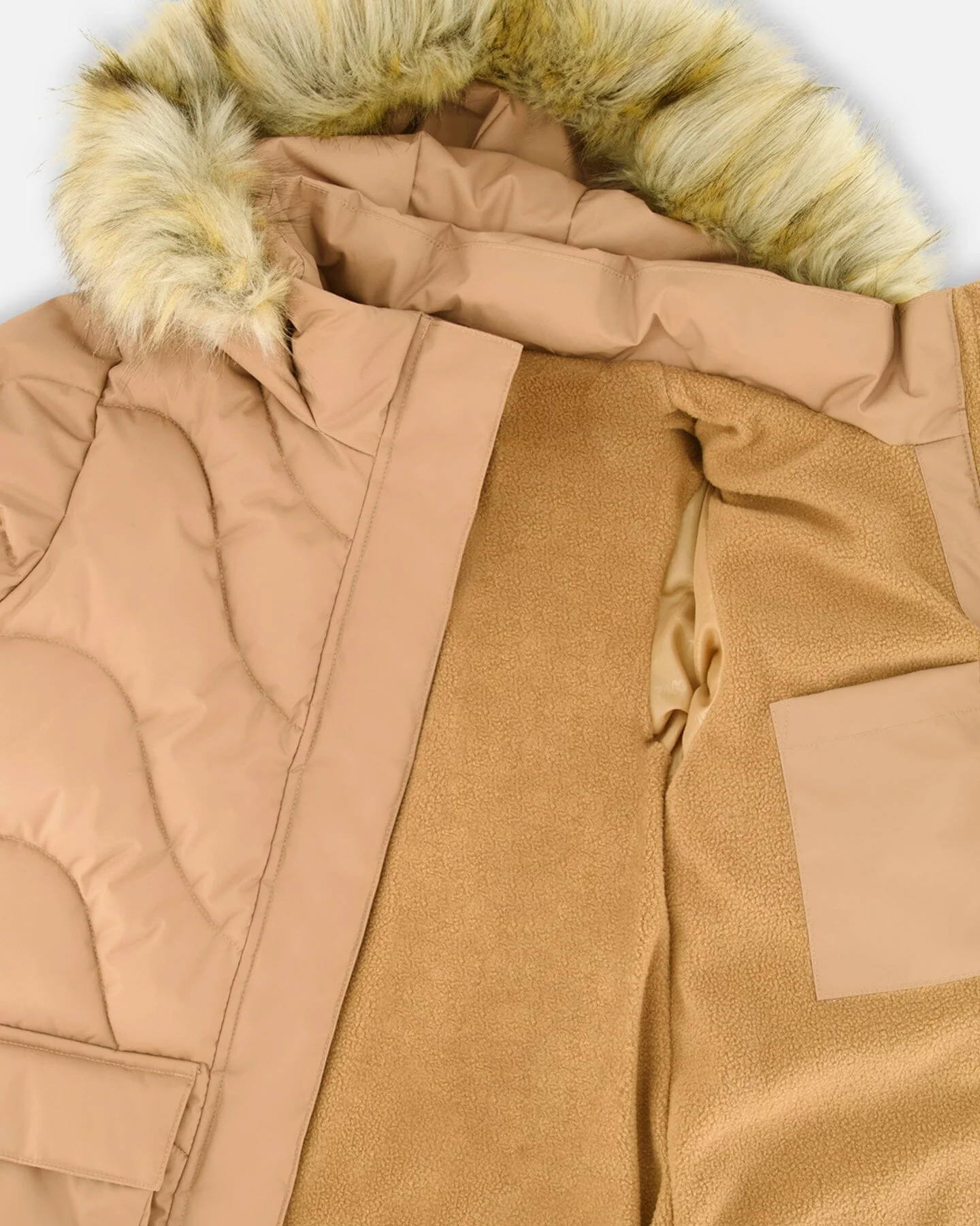 Long Wavy Quilt Puffy Winter Coat Chanterelle - Image 4