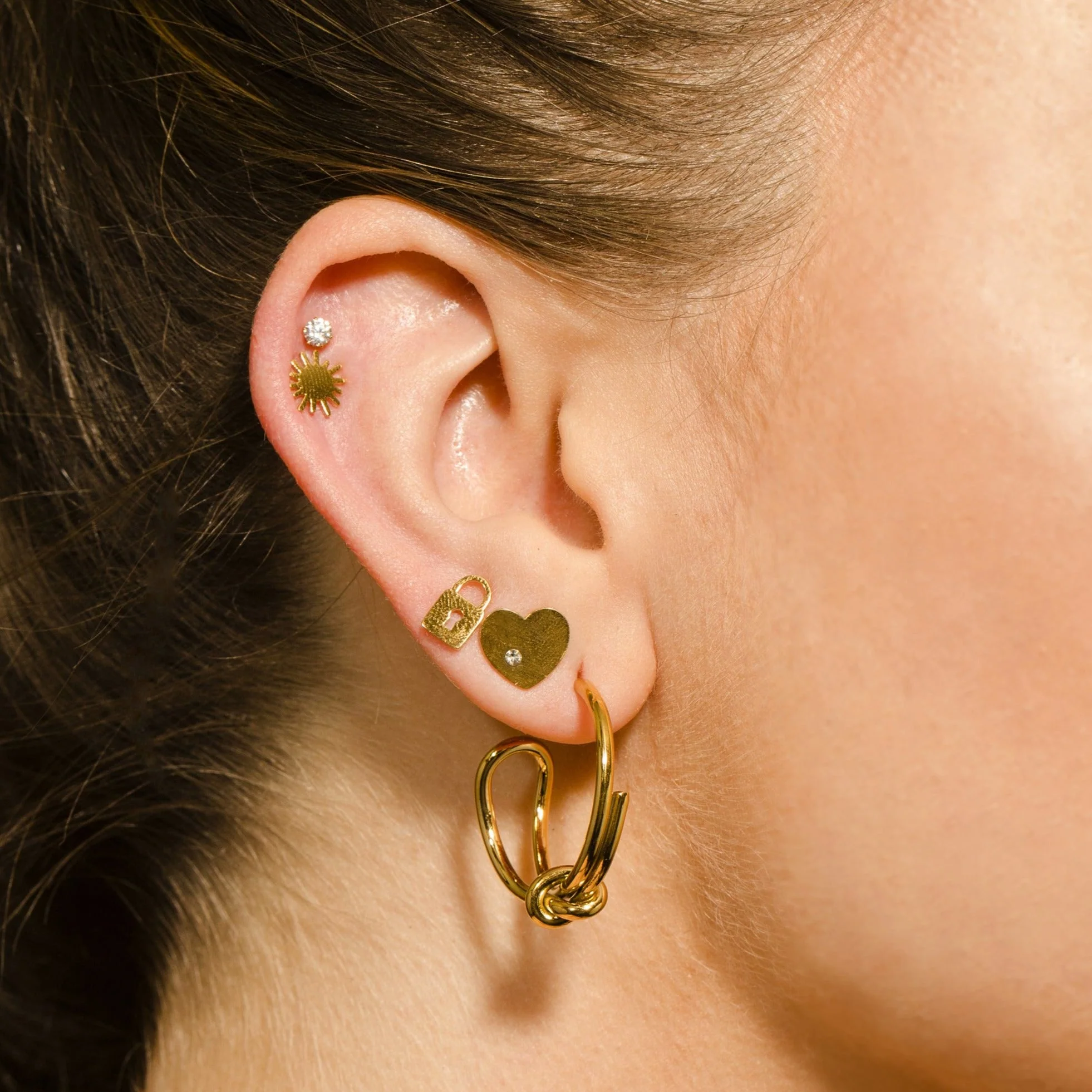 LOVE LOK 2-Pair Stud Earrings Set - Image 4