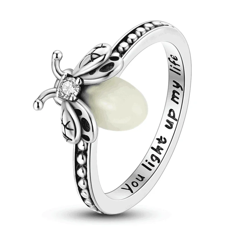 925 Sterling Silver Luminous Firefly Ring - Image 4