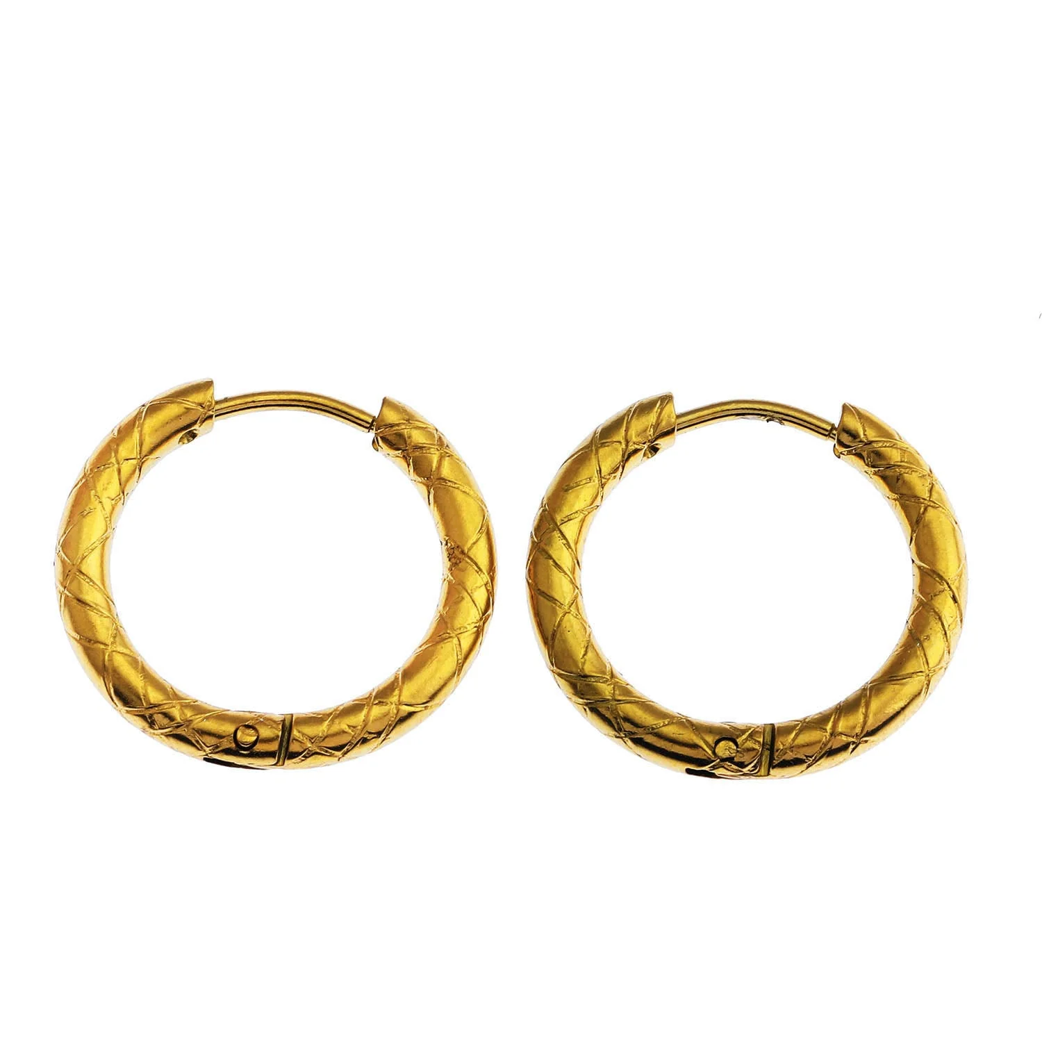 MALENA: Decorative Etched Hoop Earrings - Image 3