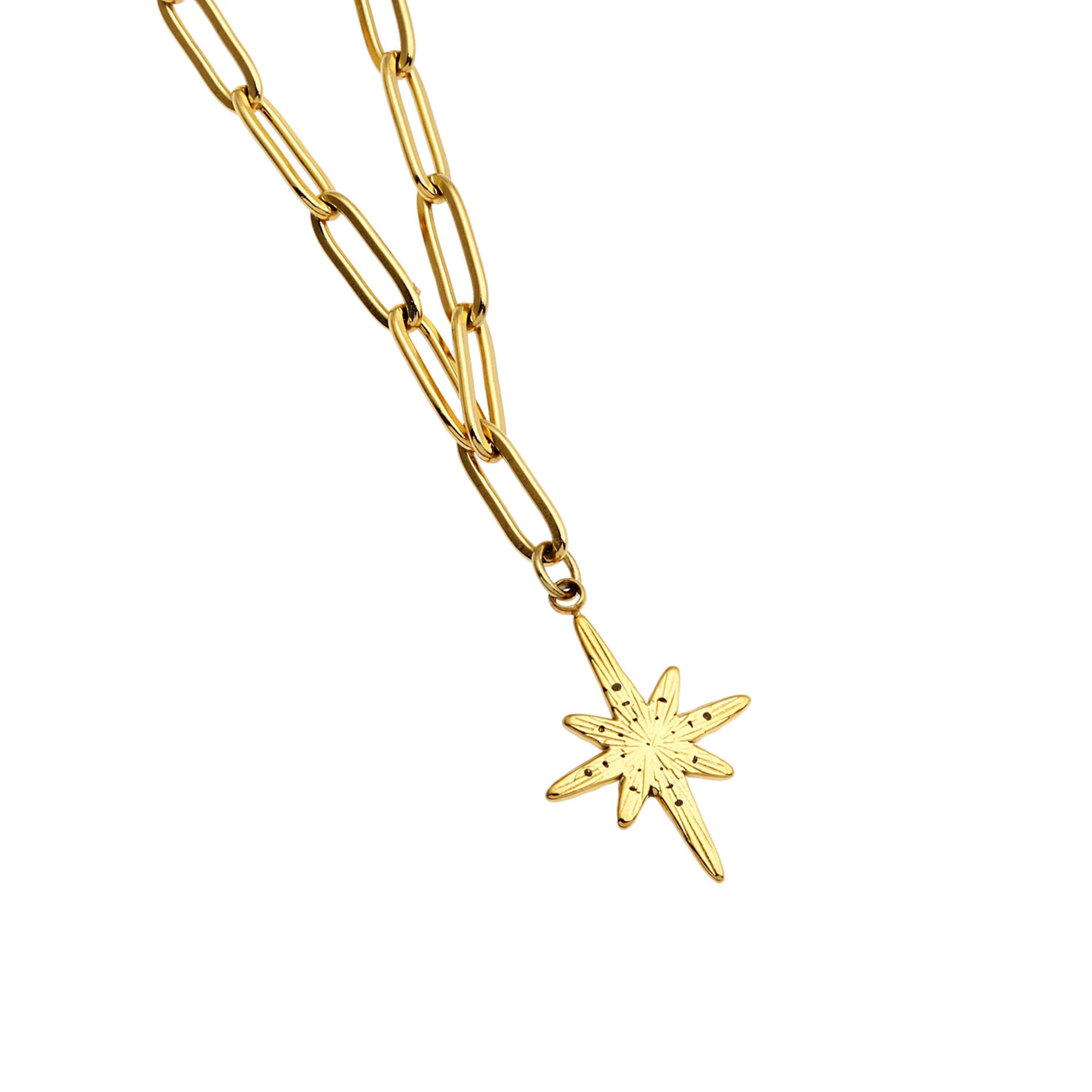MALVINA Mix Gold Chain with Zirconia Studded Star Pendant - Image 6