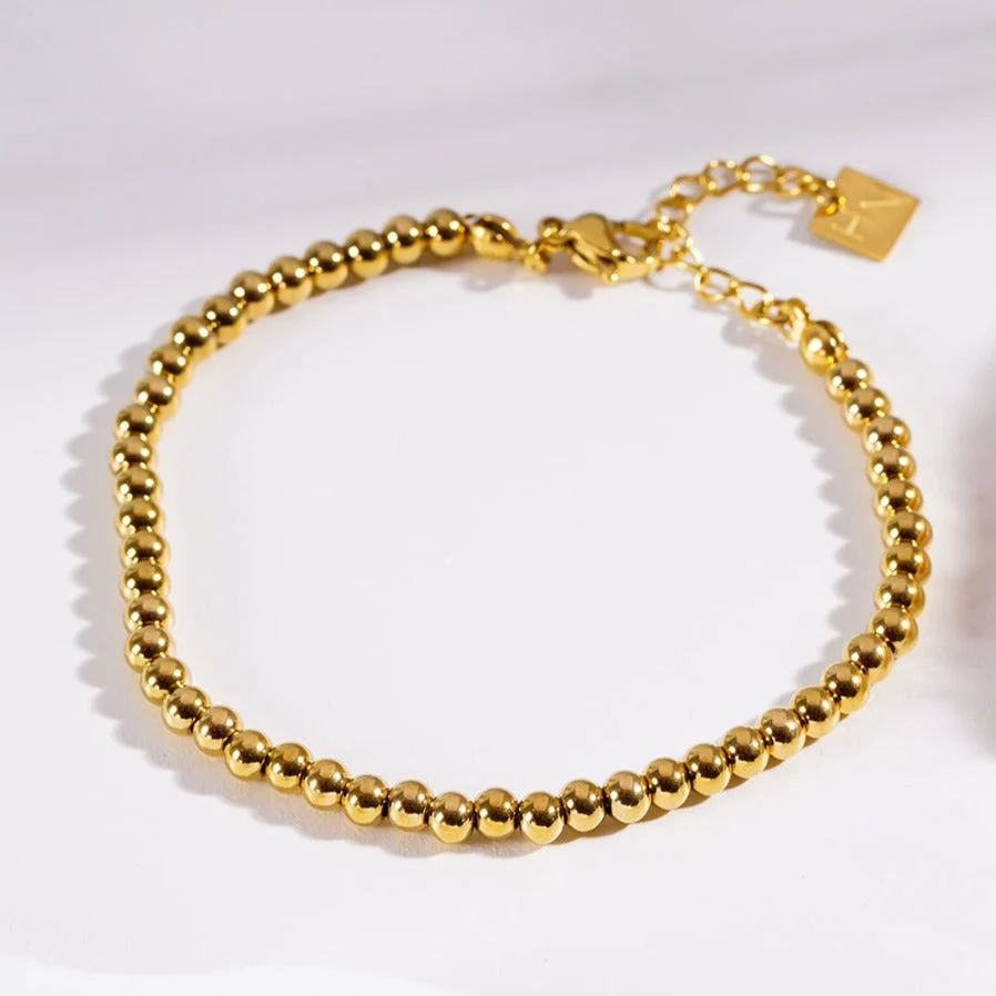 MANAMI Gold: Ball-Beads Contemporary Chain Bracelet - Image 3