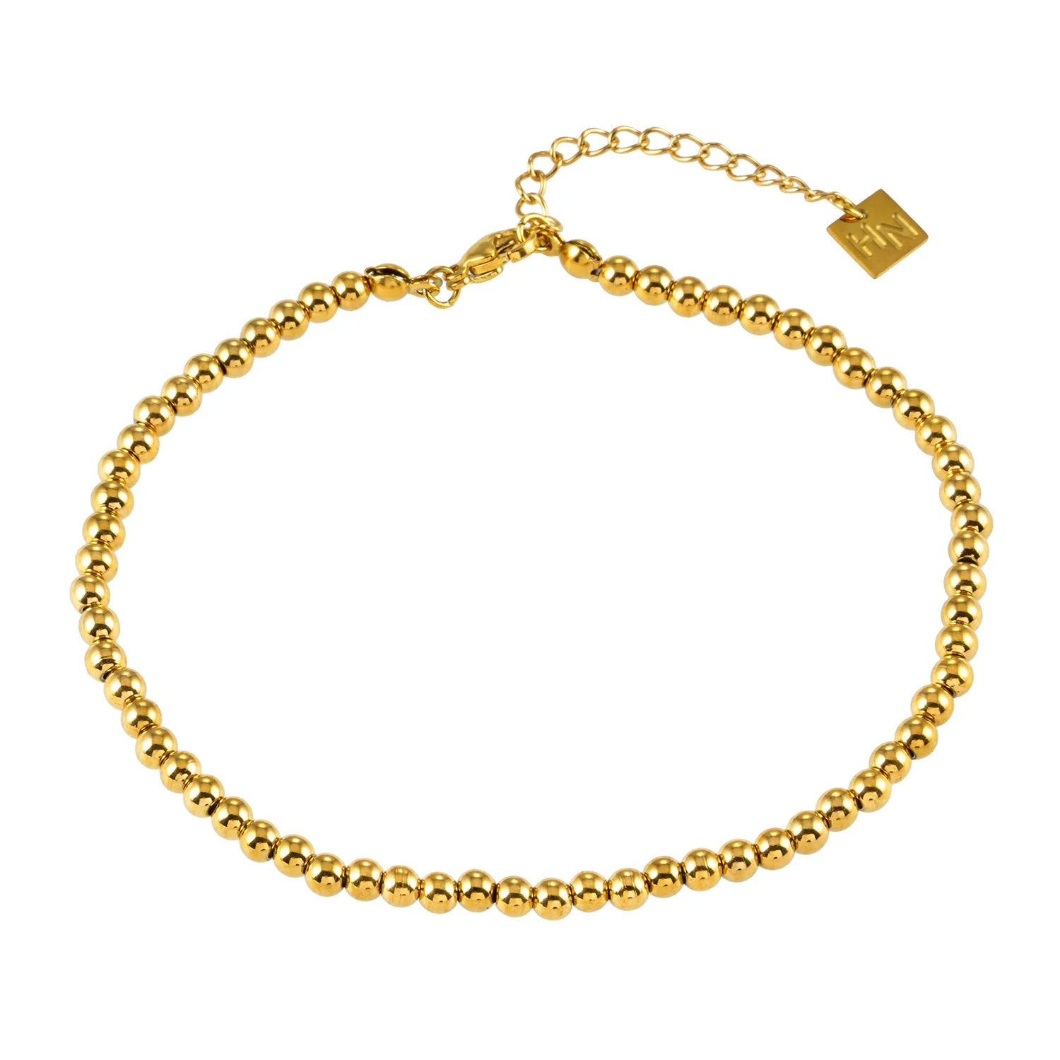 MANAMI LG: Ball-Beads Contemporary Chain Gold Anklet - Image 2