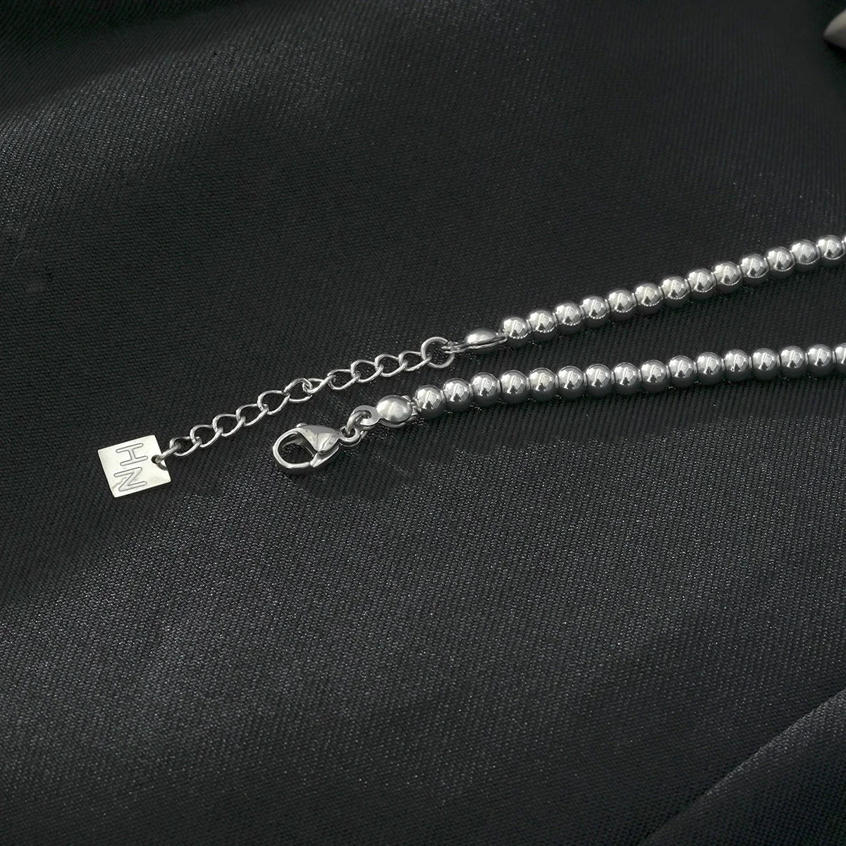 MANAMI Silver Toned White Gold: Ball-Beads Contemporary Chain Bracelet - Image 6