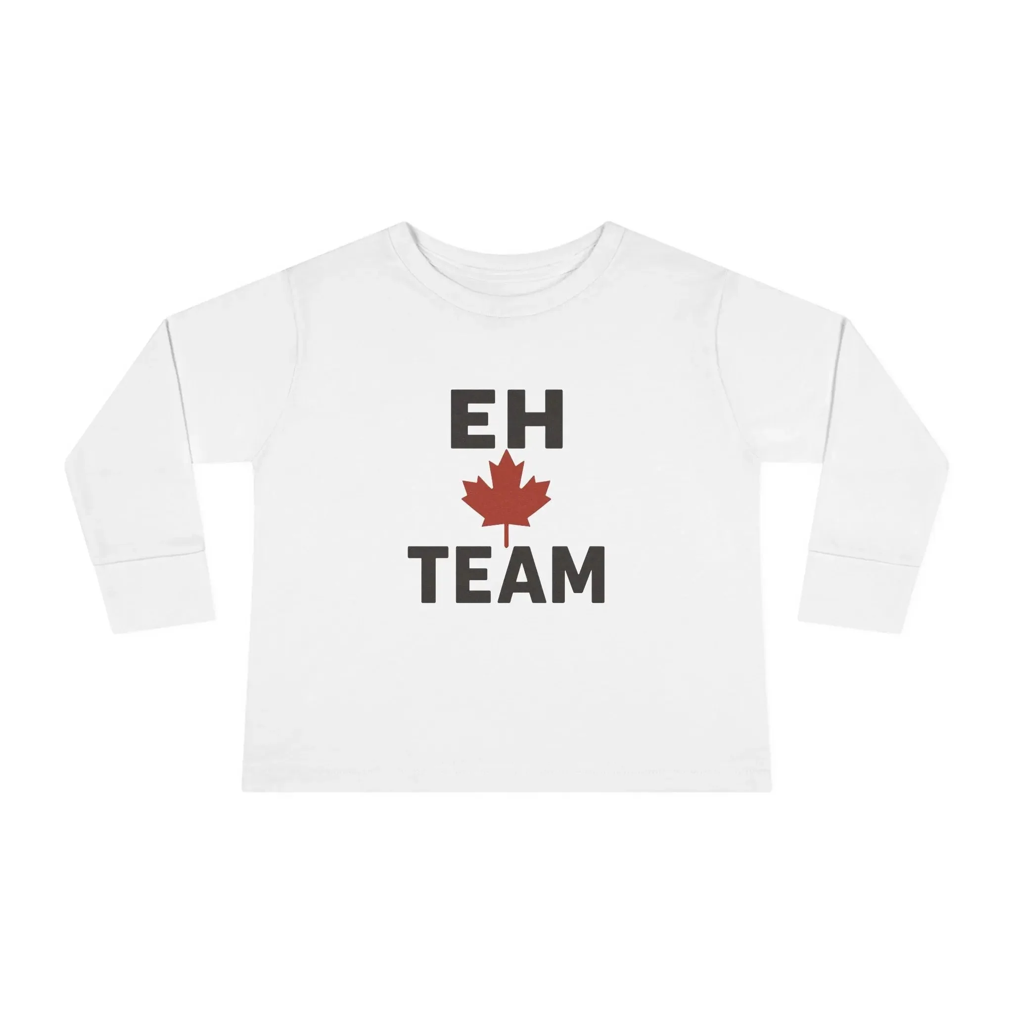 Maple Stick "Eh Team" Toddler Long Sleeve Tee – Maple Leaf Pride - Image 2