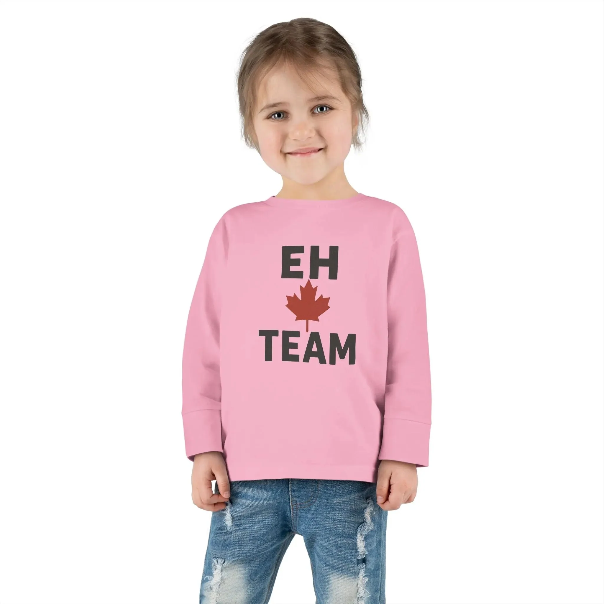Maple Stick "Eh Team" Toddler Long Sleeve Tee – Maple Leaf Pride - Image 21