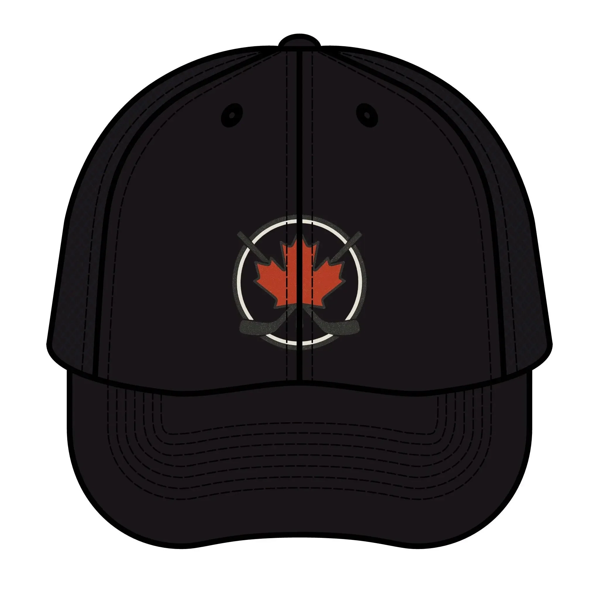 Maple Stick Hockey Hat Canadian Maple Leaf Cap with Crossed Hockey Sticks - Premium Snapback Trucker Hat - Canada Pride Baseball Cap - Image 4