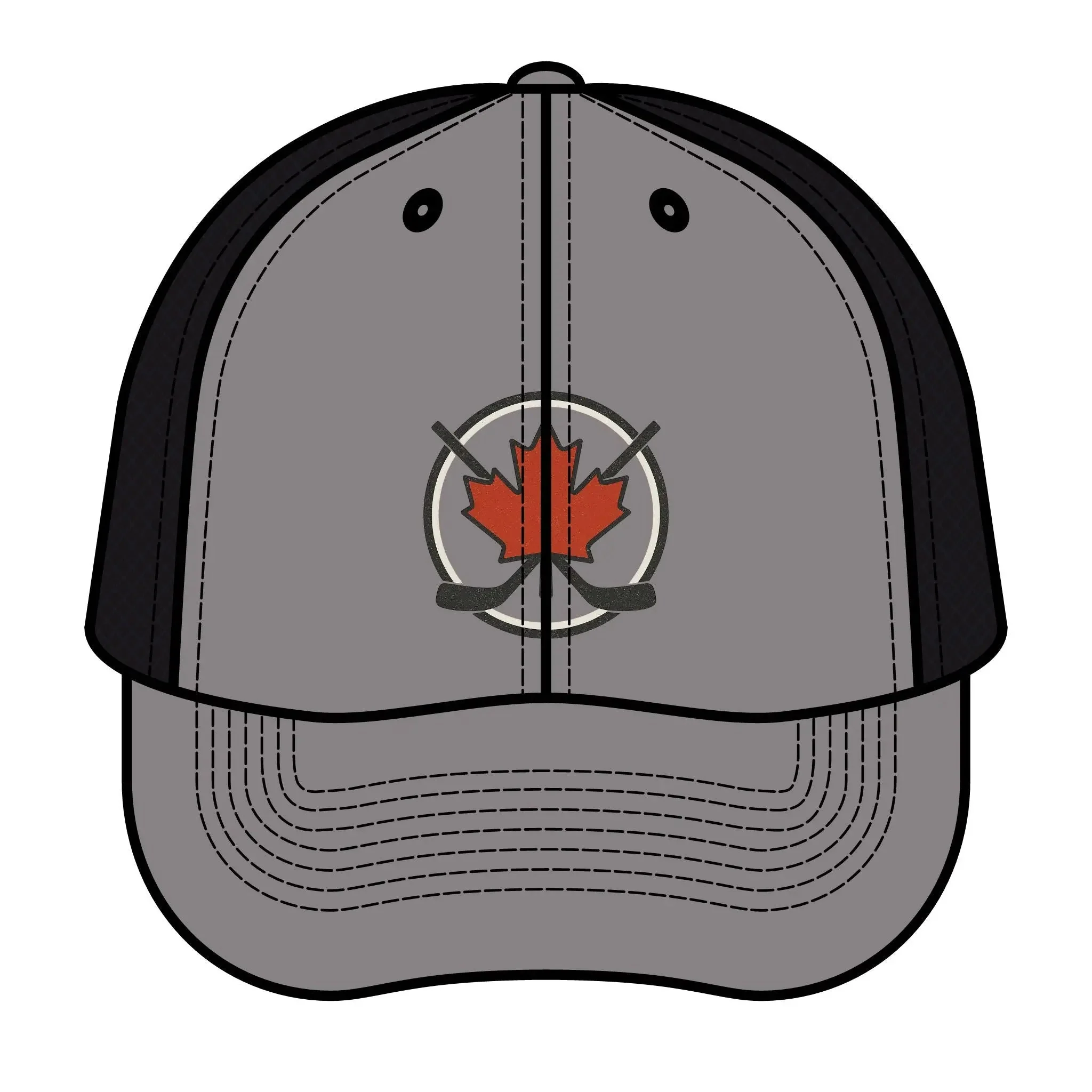Maple Stick Hockey Hat Canadian Maple Leaf Cap with Crossed Hockey Sticks - Premium Snapback Trucker Hat - Canada Pride Baseball Cap - Image 5