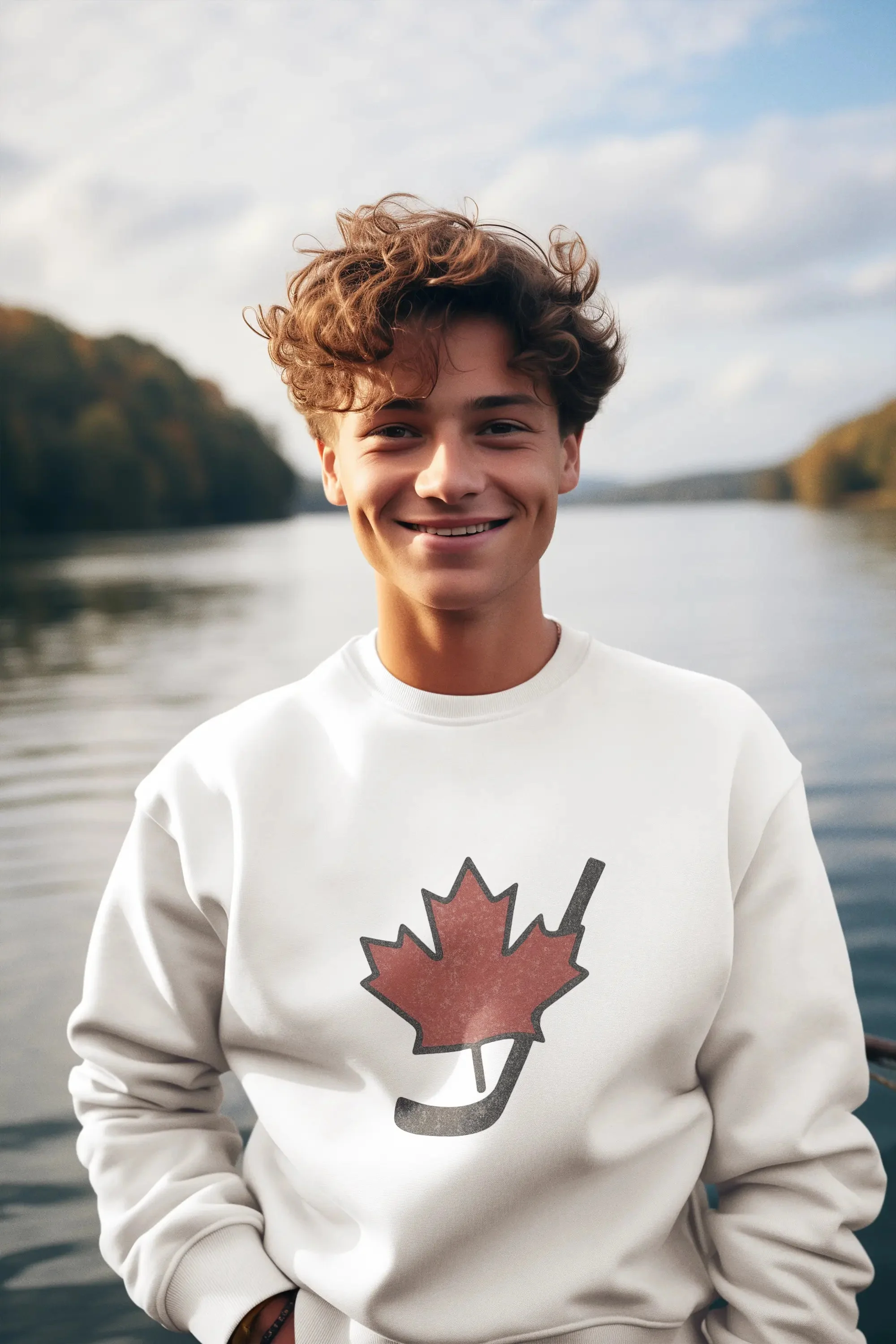 Maple Stick Youth Crewneck Sweatshirt – Maple Leaf Pride - Image 2