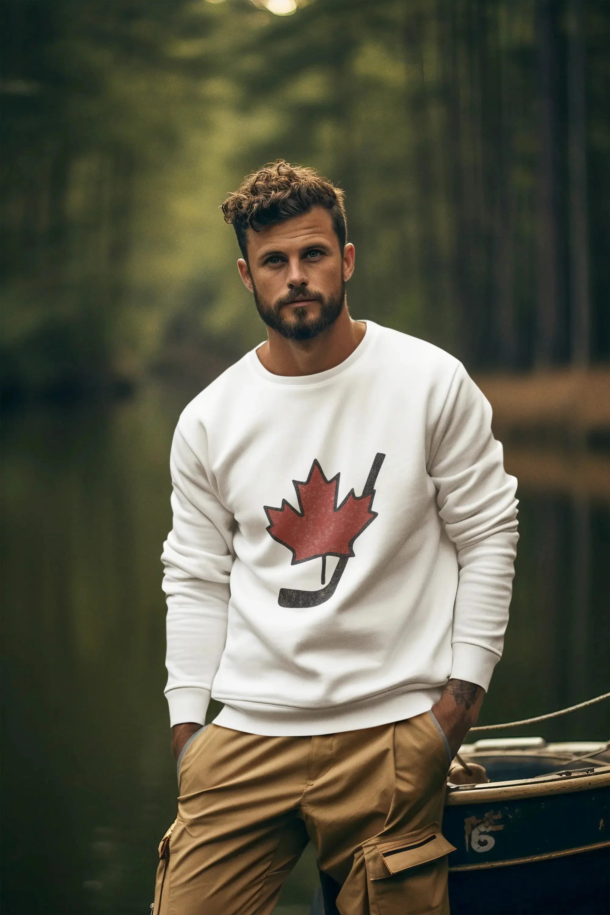 Maple Stick Youth Crewneck Sweatshirt – Maple Leaf Pride - Image 5