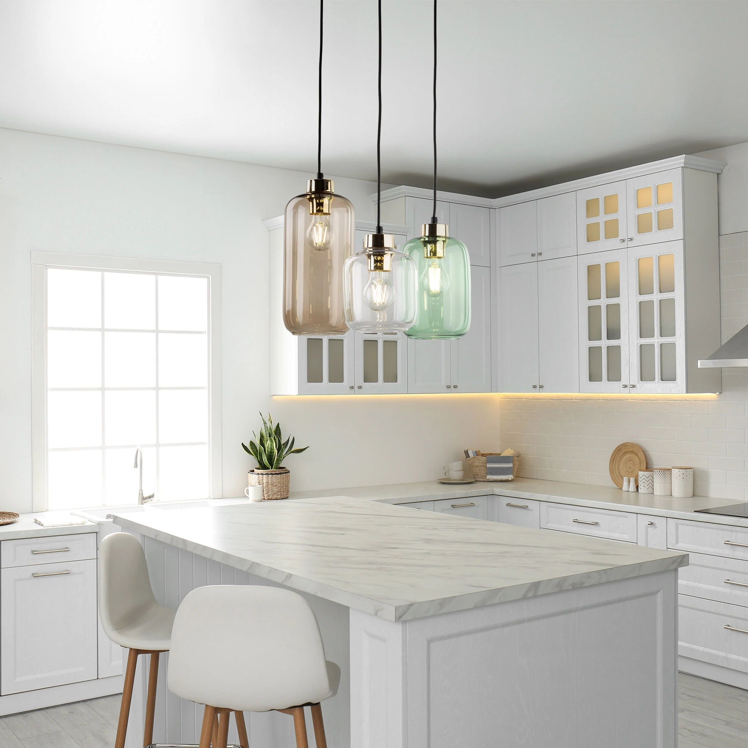 MARCO Mid-Century Modern 3-Light Pendant for Kitchen Island & Dining Table - Image 3