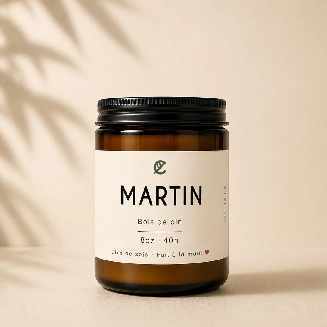 Bougie de soya MARTIN bois de pin