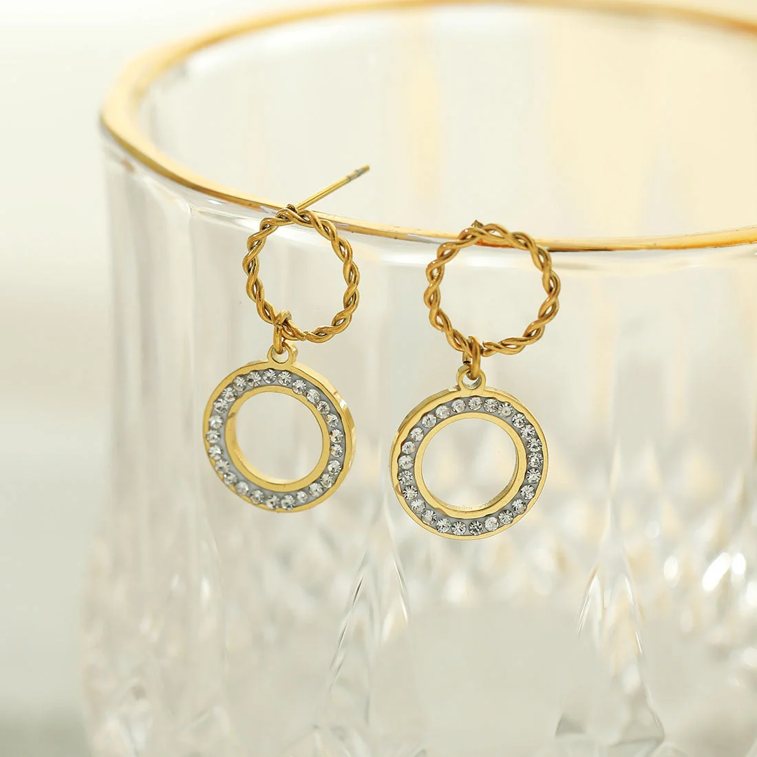 MAYA Pavé Zirconia Double Hoop Earrings - Image 6