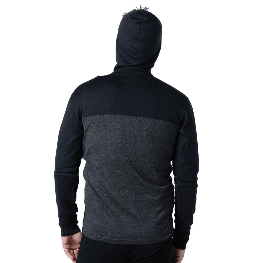 Men's Merino Wool 1/4 Zip Hoodie — Midweight - Image 3