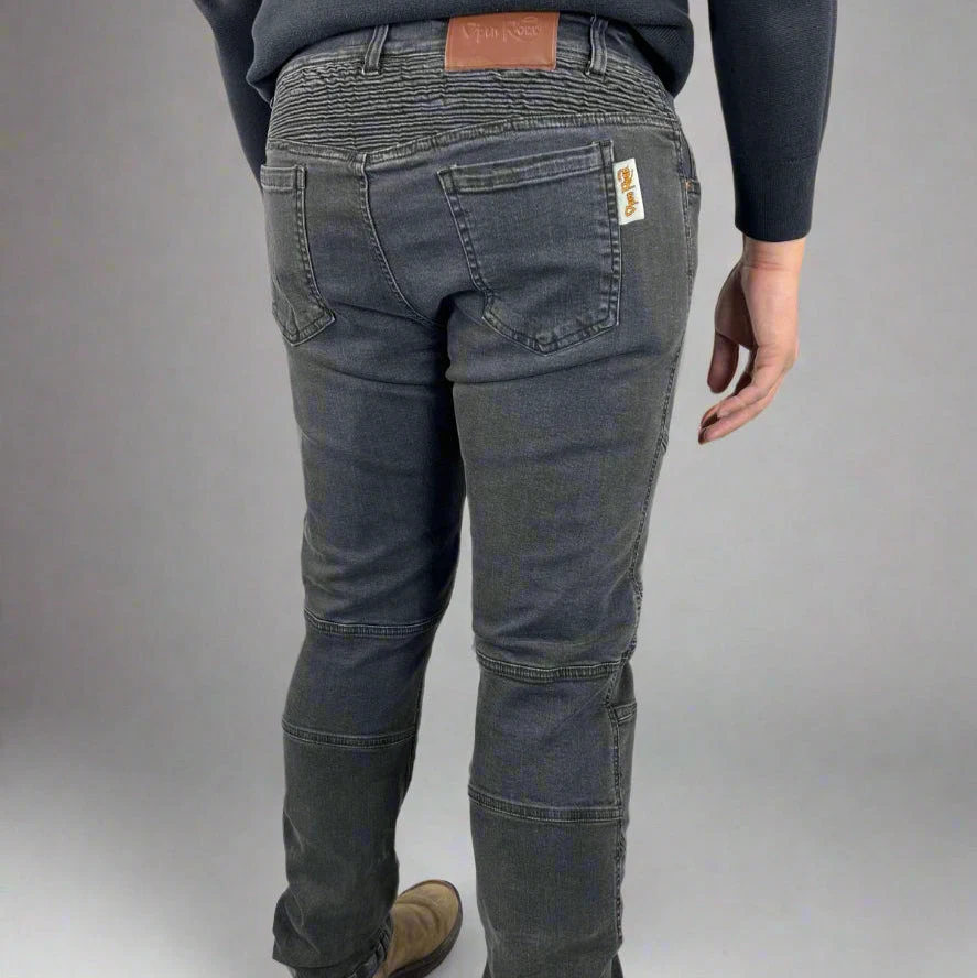 Men’s Armored Motorcycle Riding Jeans. CE-Certified Knee & Hip Armor Denim - Image 2