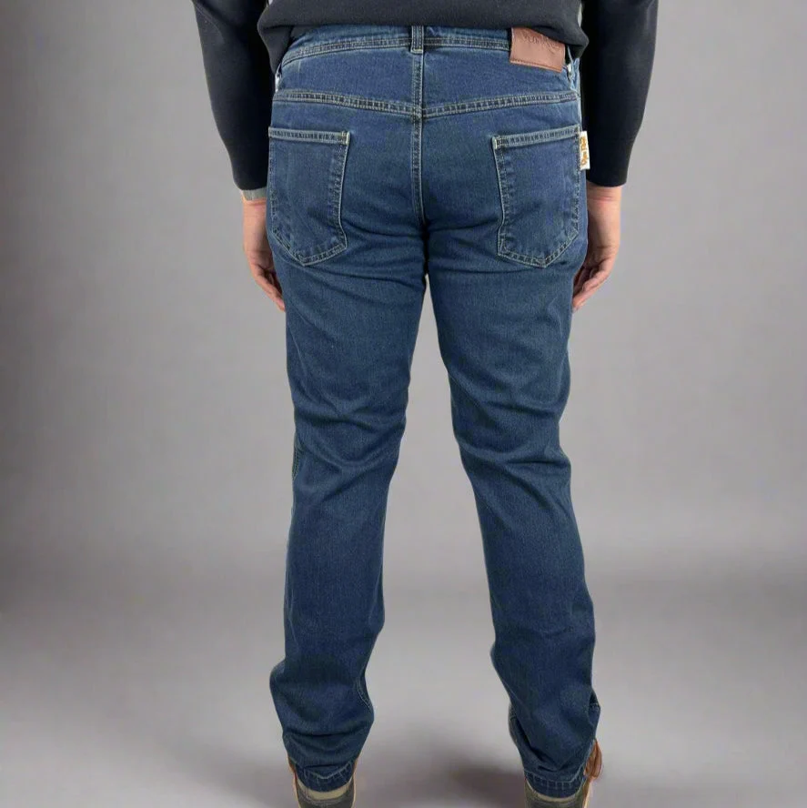 Men’s Classic Armored Motorcycle Jeans. CE-Certified Knee & Hip Protection. Timeless Denim Riding Pants - Image 2