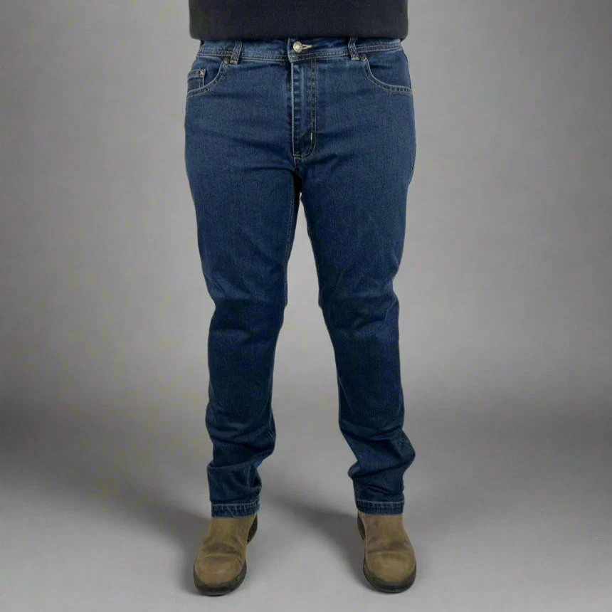 Men’s Classic Armored Motorcycle Jeans. CE-Certified Knee & Hip Protection. Timeless Denim Riding Pants - Image 5