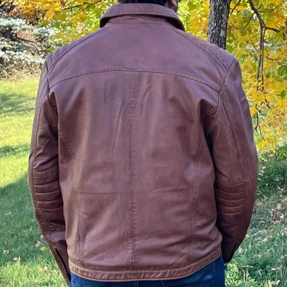 Men's Lamb Leather Four-Pocket Classic Jacket - Image 2