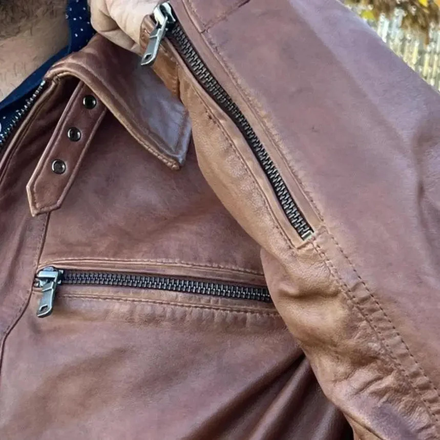 Men's Lamb Leather Four-Pocket Classic Jacket - Image 3