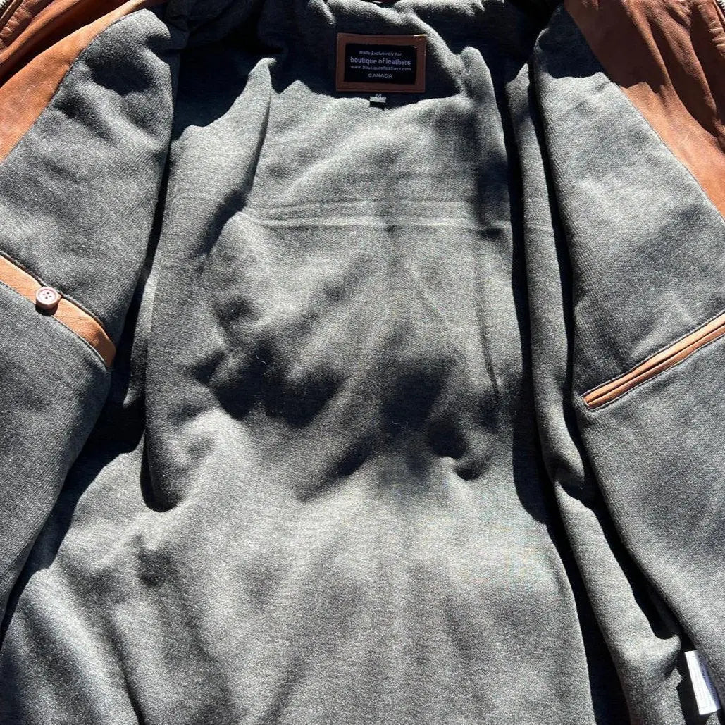 Men's Lamb Leather Four-Pocket Classic Jacket - Image 7