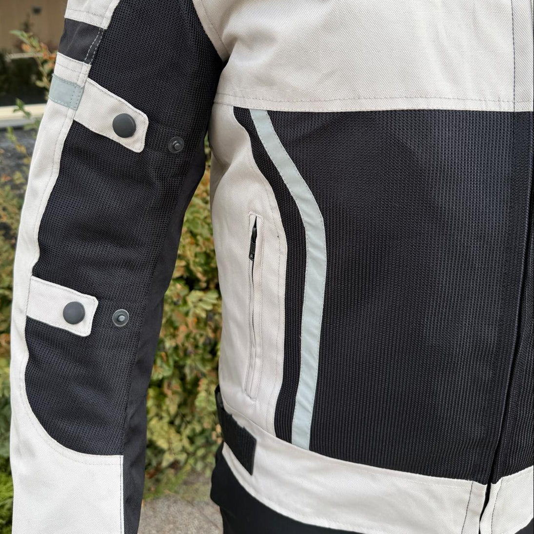 Men's Textile Motorcycle Jacket. Protective Armor, Reflective Strips & Multiple Pockets - Image 10