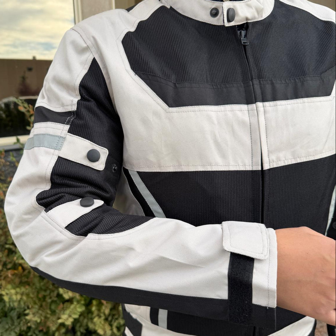 Men's Textile Motorcycle Jacket. Protective Armor, Reflective Strips & Multiple Pockets - Image 11