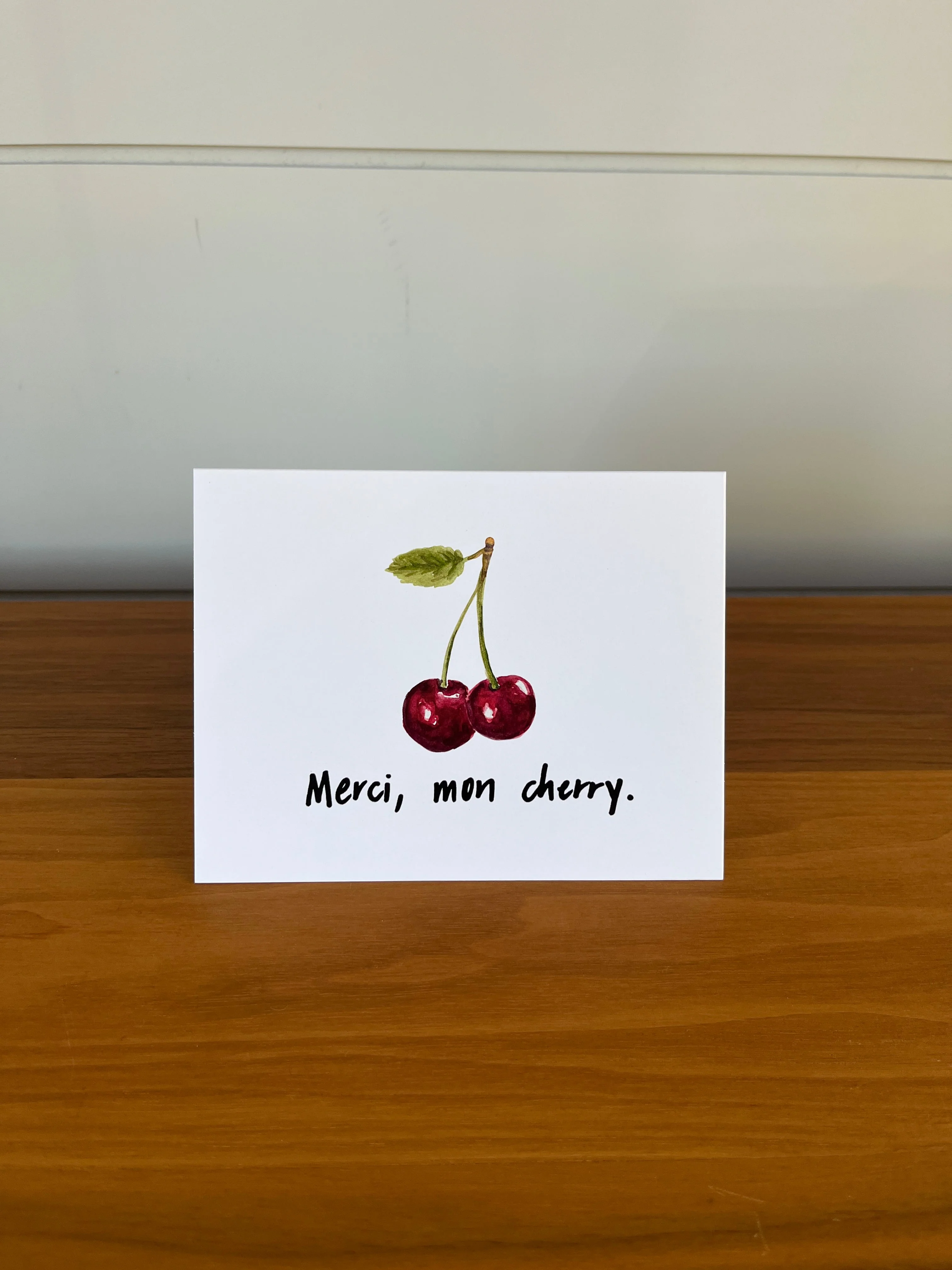 Merci, mon cherry | Punny Dad Joke Greeting Card - Image 2