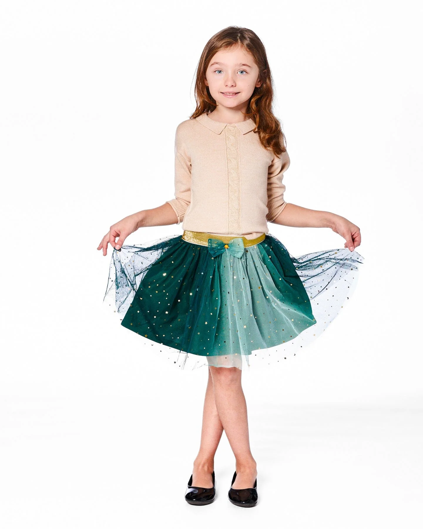 Mesh Skirt With Bow Forest Green - Image 2