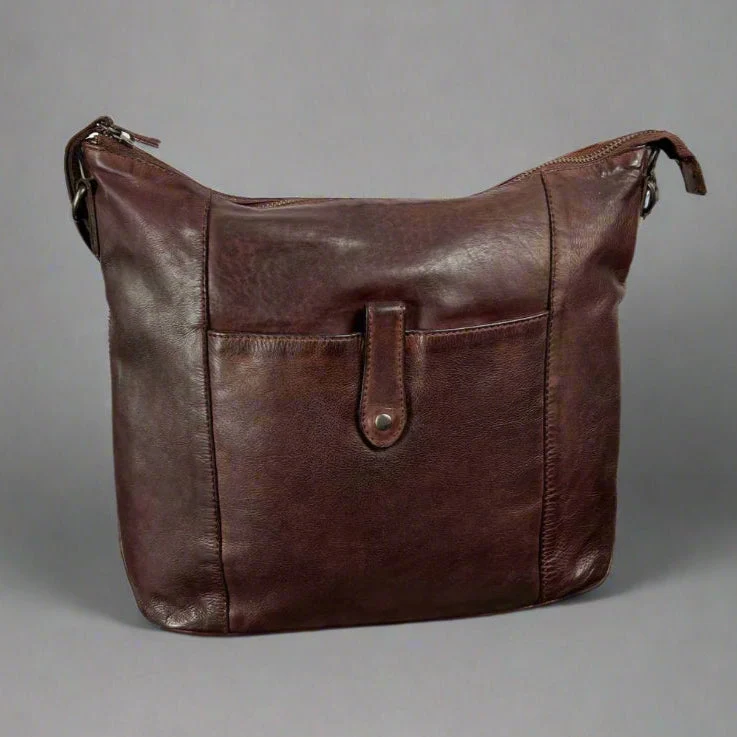 MET Front Snap Leather Handbag - Image 6