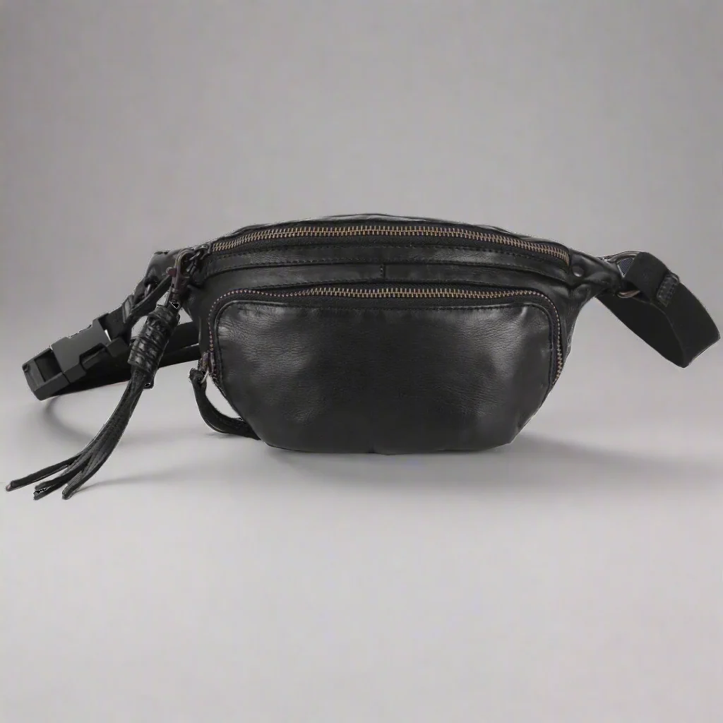 MET Front Zip Leather Belt Bag - Image 4