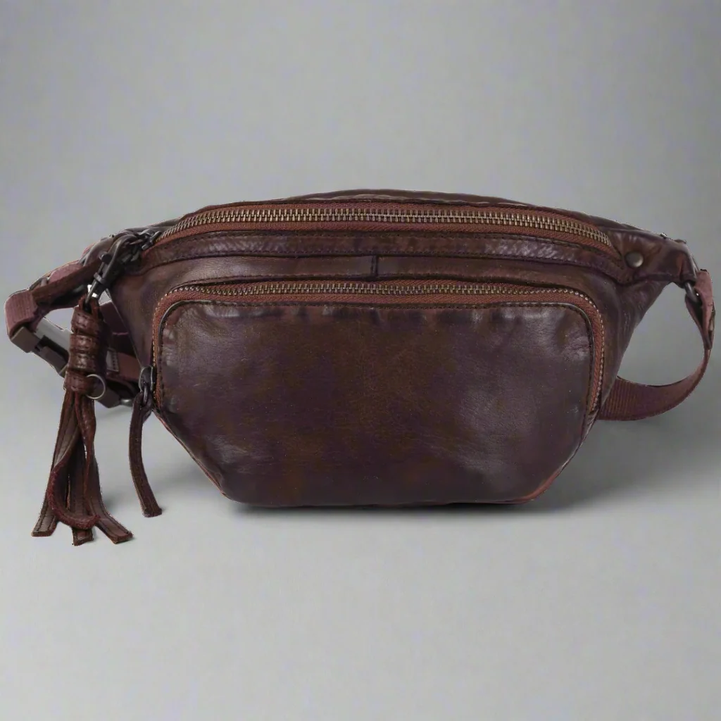 MET Front Zip Leather Belt Bag - Image 5