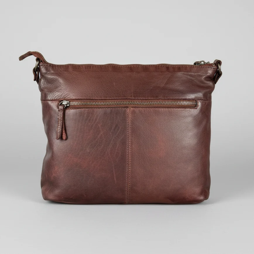MET Leather Crossbody Bag with Dual Zipper Pockets - Image 11