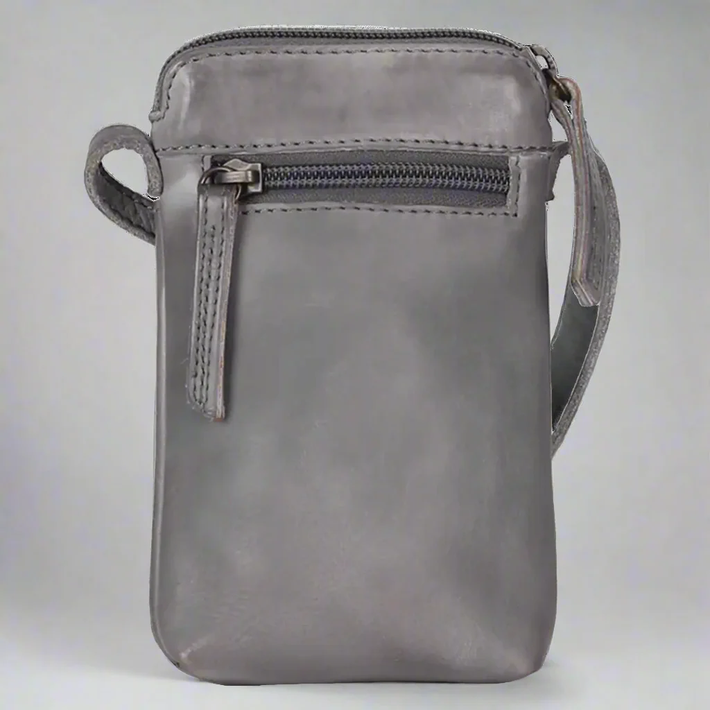 MET Small Leather Crossbody Bag | Compact Phone Bag with Front & Back Pockets - Image 5