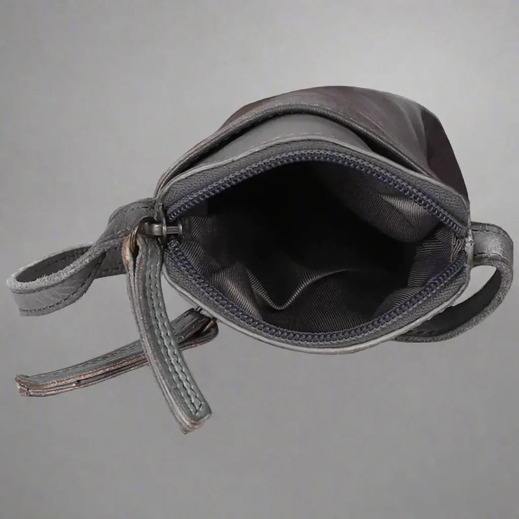 MET Small Leather Crossbody Bag | Compact Phone Bag with Front & Back Pockets - Image 6