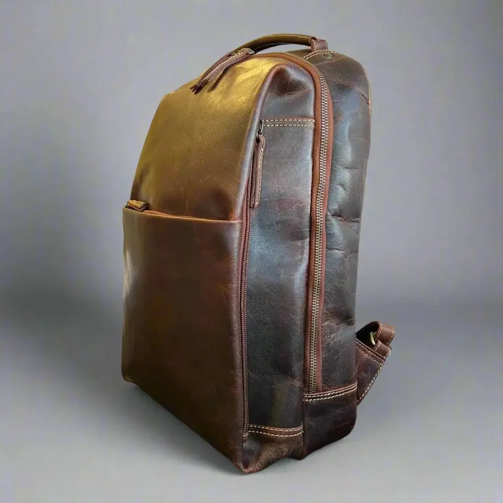 MET Two Adjustable Strap Leather Sundaland Backpack - Image 2