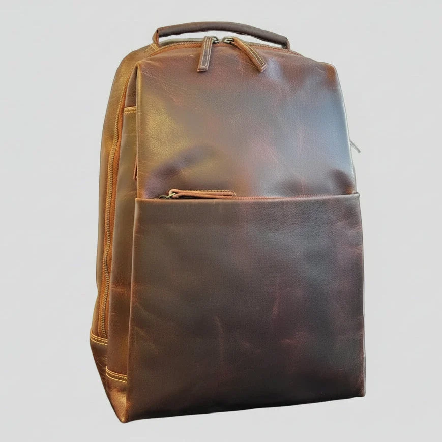 MET Two Adjustable Strap Leather Sundaland Backpack - Image 4