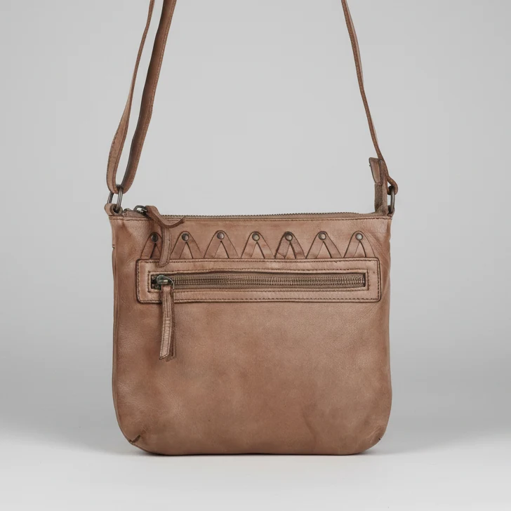 MET V Stitch Crossbody Leather Bag - Image 12