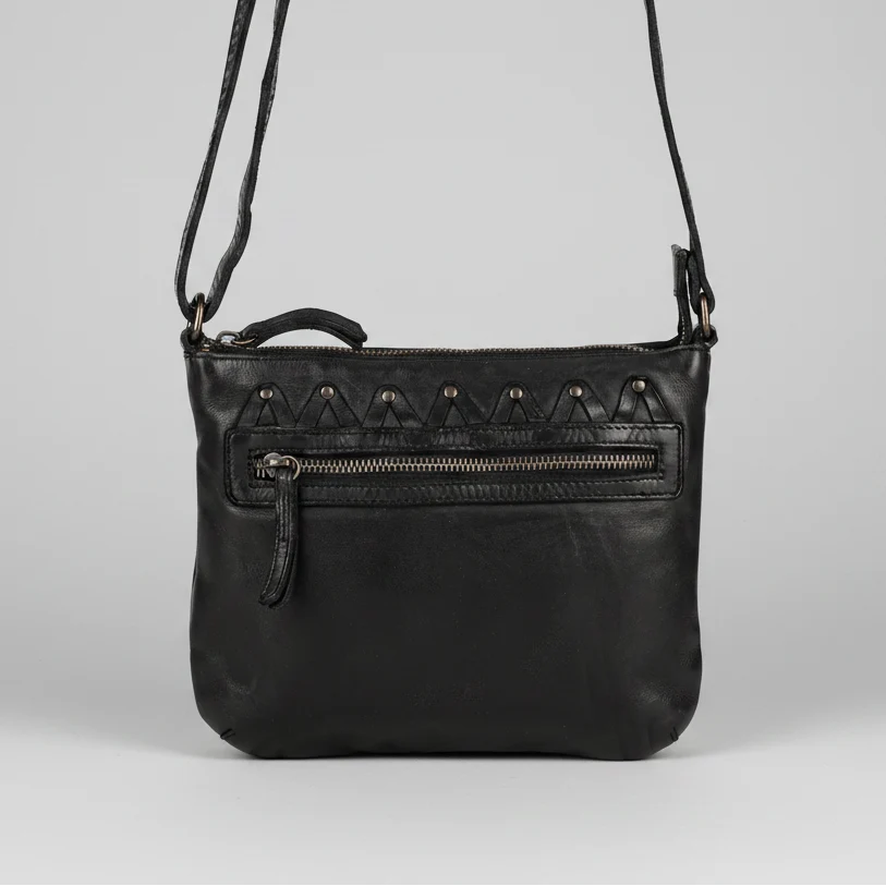 MET V Stitch Crossbody Leather Bag - Image 6