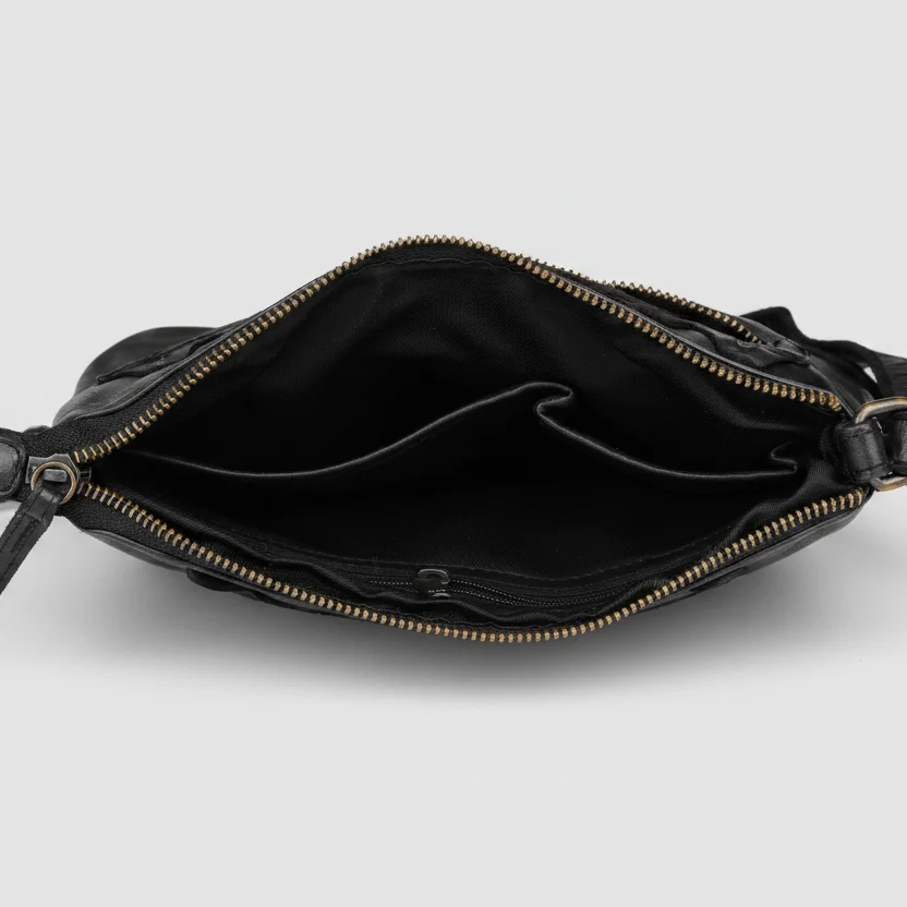 MET V Stitch Crossbody Leather Bag - Image 8