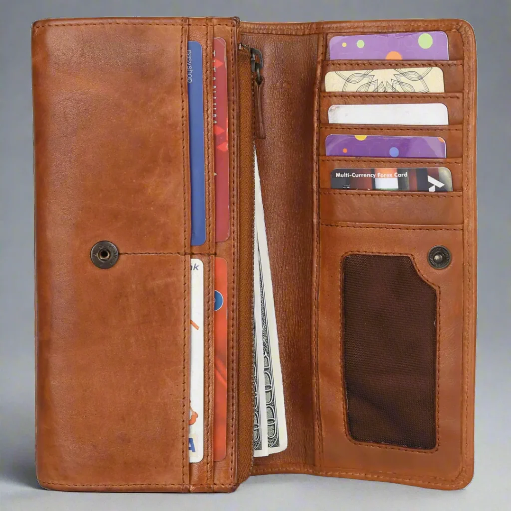 MET Women's Leather Clutch Wallet - Image 5