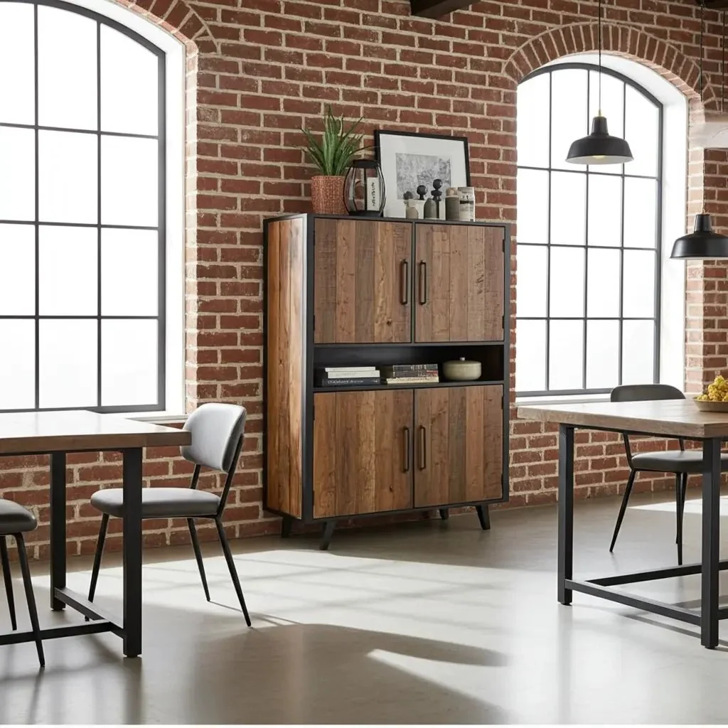 Meuble Vaisselier style scandinave en bois recyclé - Image 4