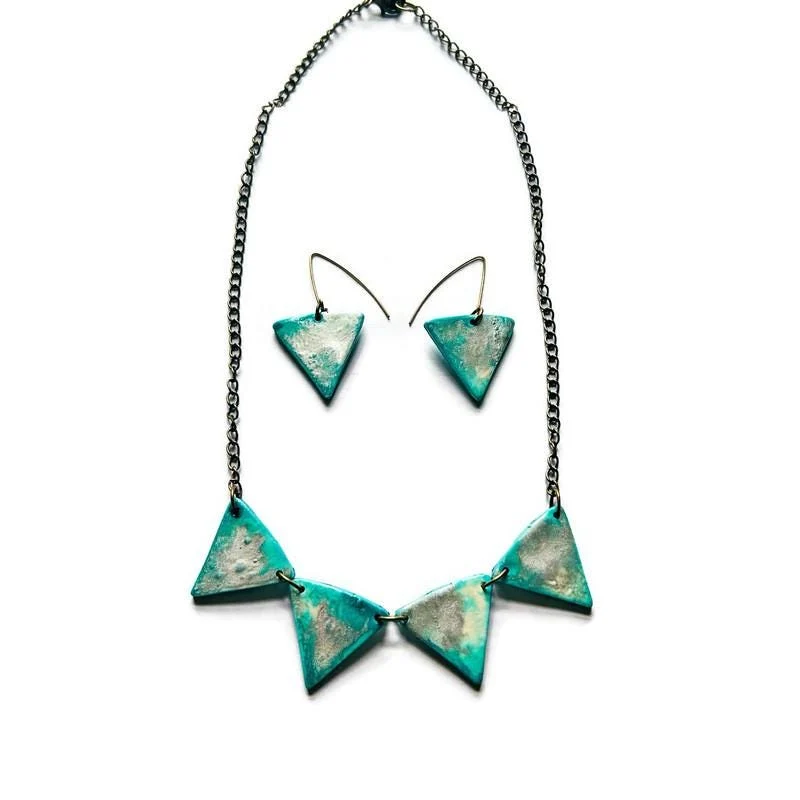 Minimalist Icy Turquoise Jewelry Set - Image 2