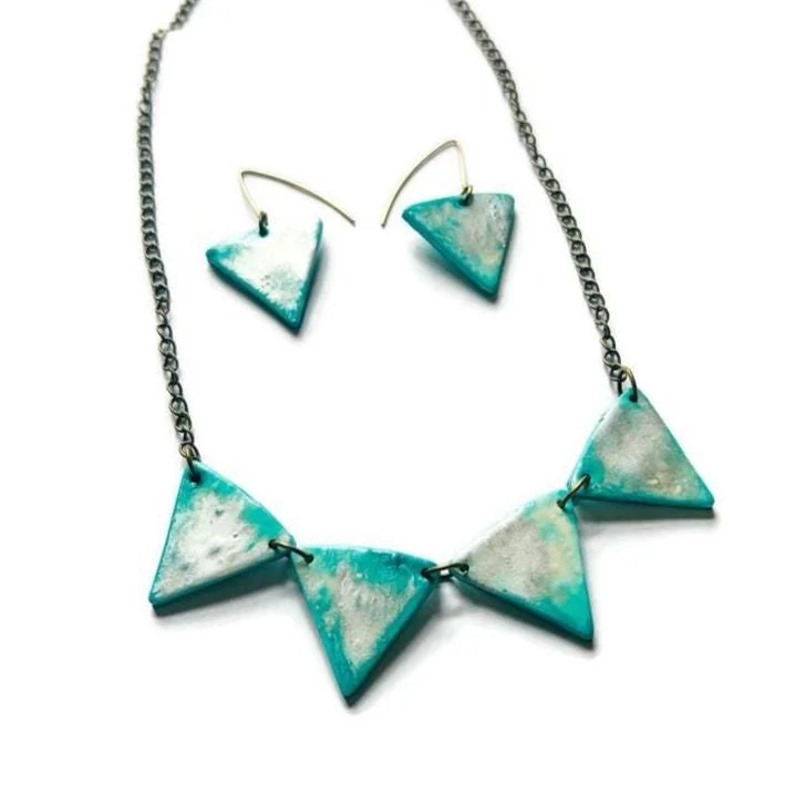Minimalist Icy Turquoise Jewelry Set - Image 4
