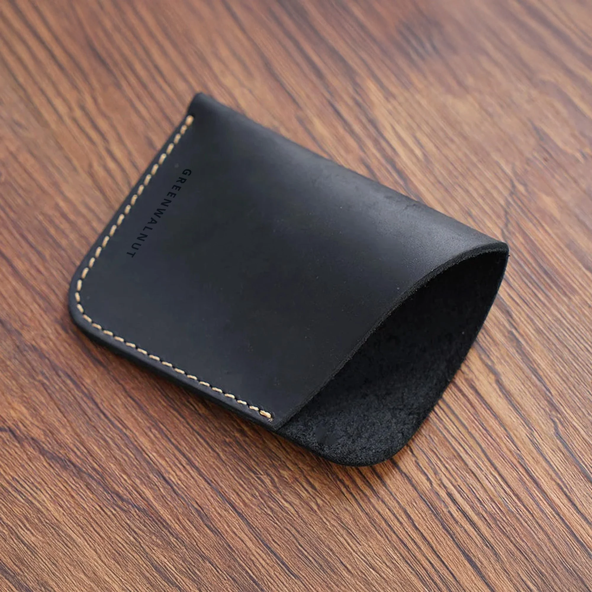 Minimalist Pure Leather Card Holder | Slim Handmade Leather Wallet - Image 3
