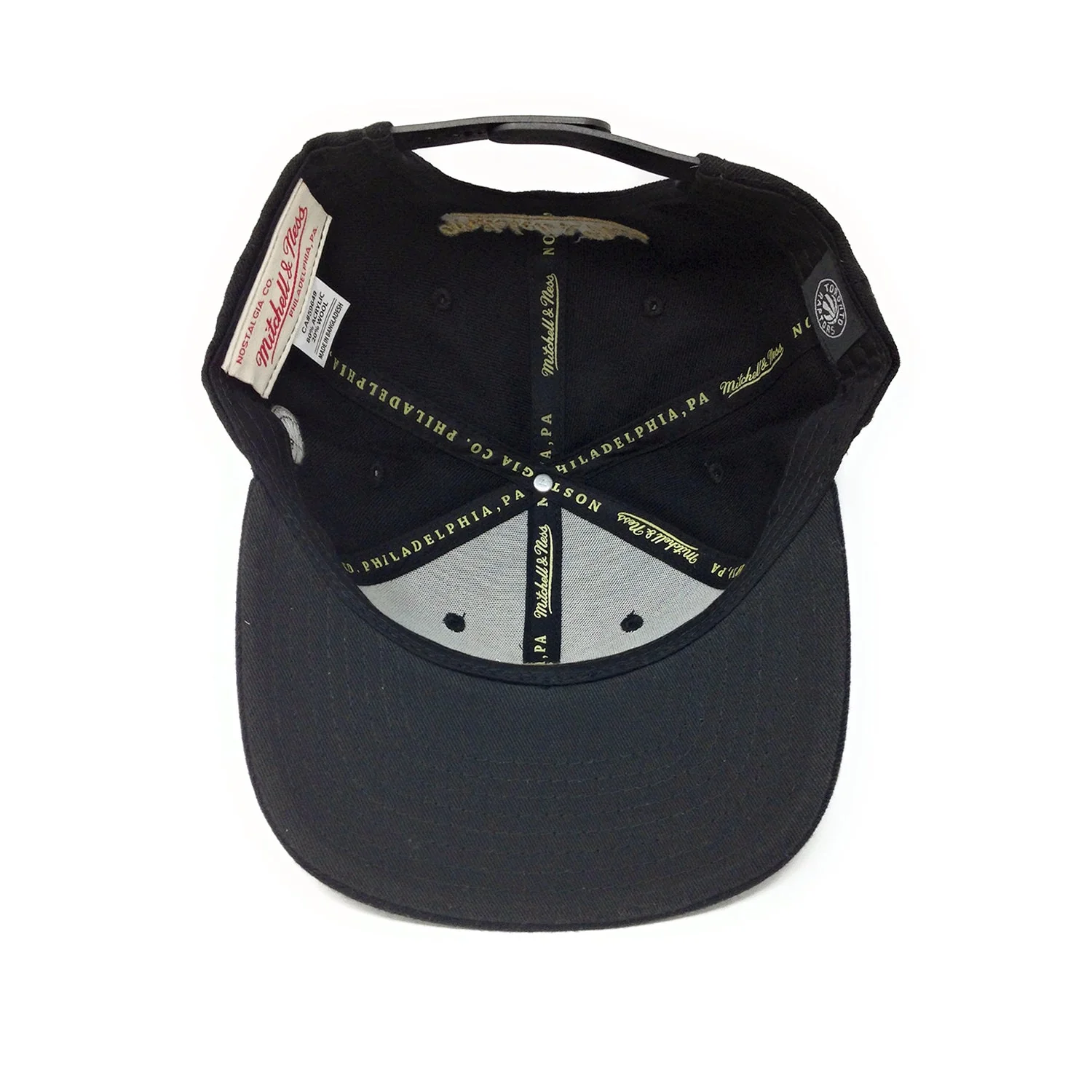 Mitchell and Ness Toronto Raptors Partial Claw Logo Red/Gold/Black Snapback Hat - Image 5