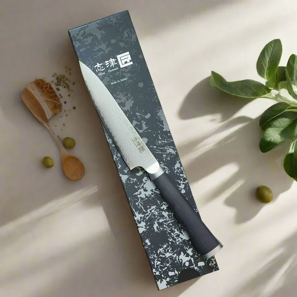 Miyako SUS 130mm Petty Knife - 33 Layer Damascus Steel Blade – Made in Japan - Image 2