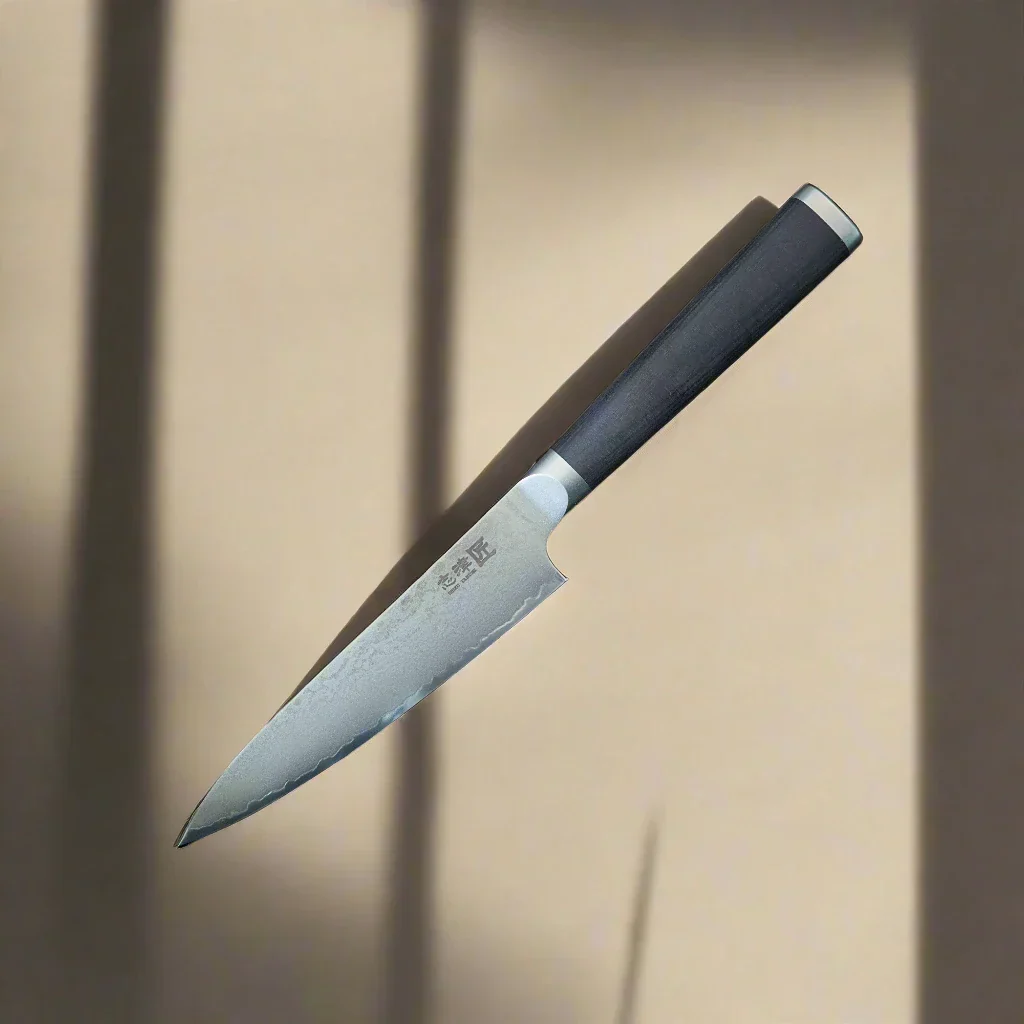 Miyako SUS 130mm Petty Knife - 33 Layer Damascus Steel Blade – Made in Japan - Image 3