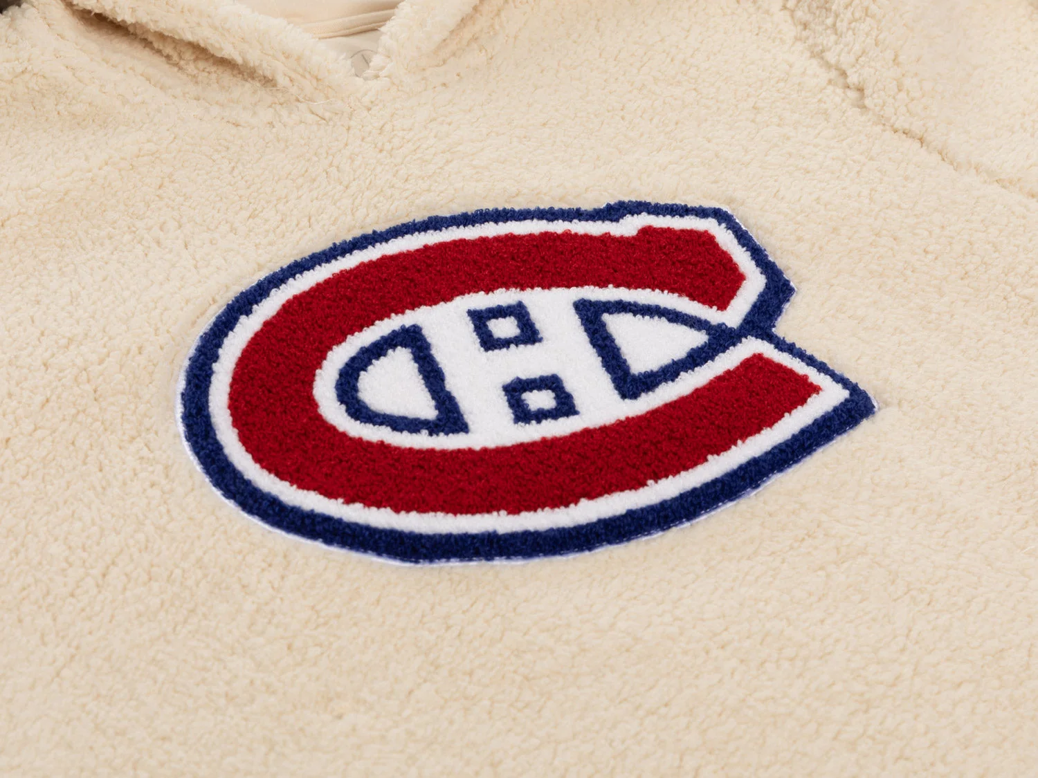 Montreal Canadians Ladies Sherpa Hoodie with Premium Chenille Logo - Image 3