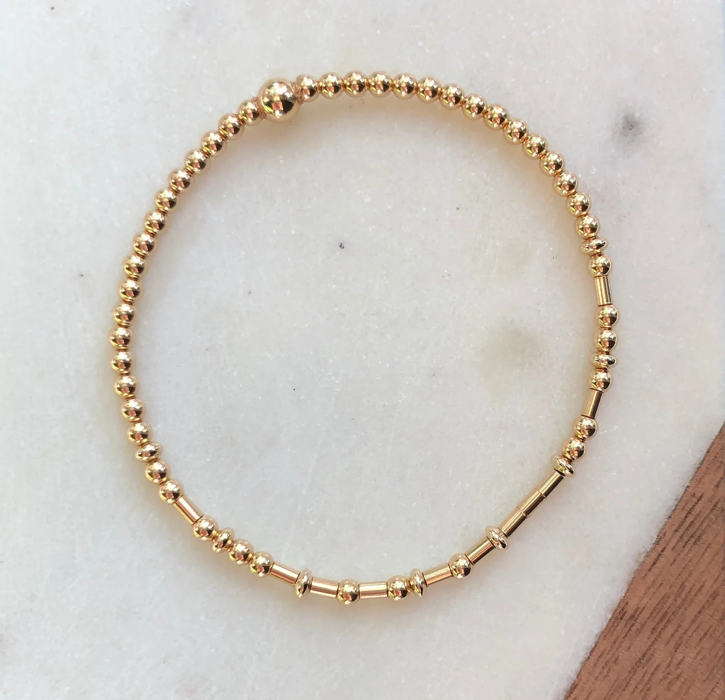 Morse Code Gold Bead Bracelet - Image 3