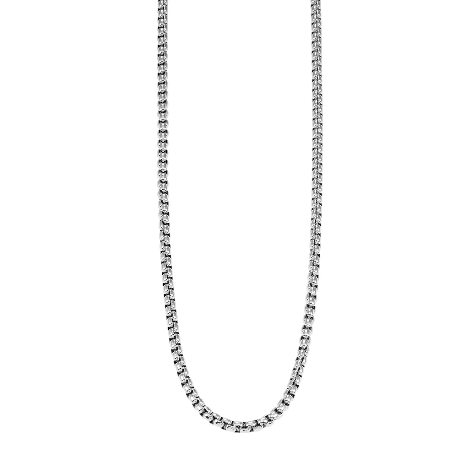 MOSI 24": Interlock Link Silver Chain Necklace for Women or Men - Image 2
